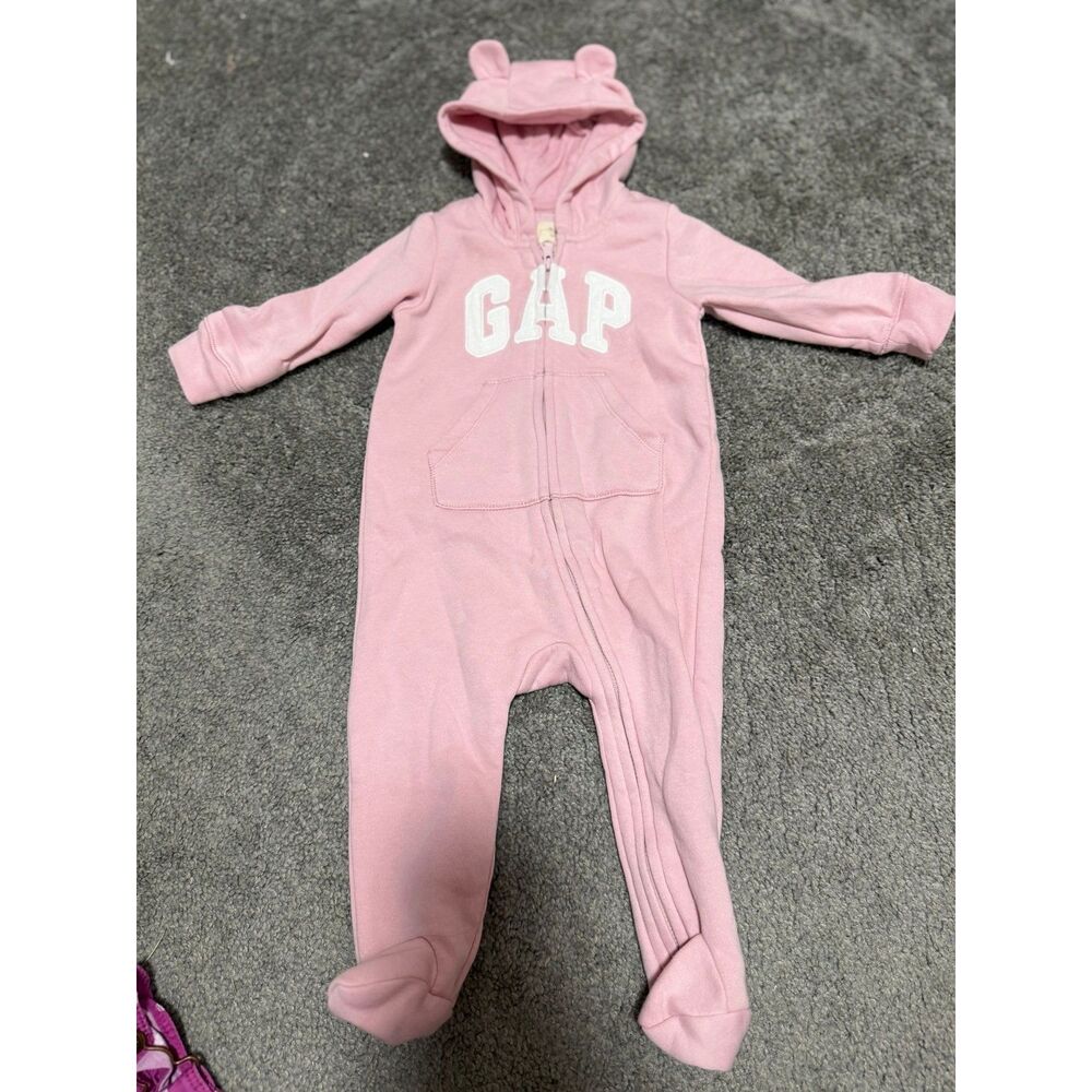 GAP Baby Bear Sweatshirt Bodysuit Pink Size 6-12 Month